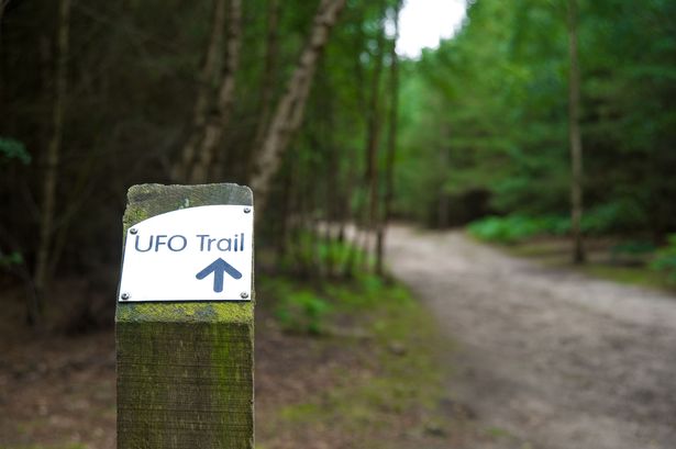 The UFO path within Rendlesham Forest, Suffolk, England, UK.