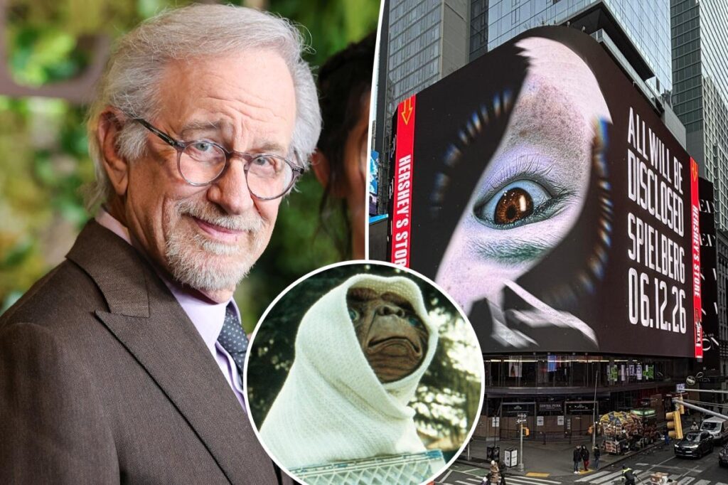 Steven Spielberg’s new UFO movie, billboards reignite ‘E.T.’ alien conspiracies Steven Spielberg's new UFO movie, billboards reignite 'E.T.' alien conspiracies