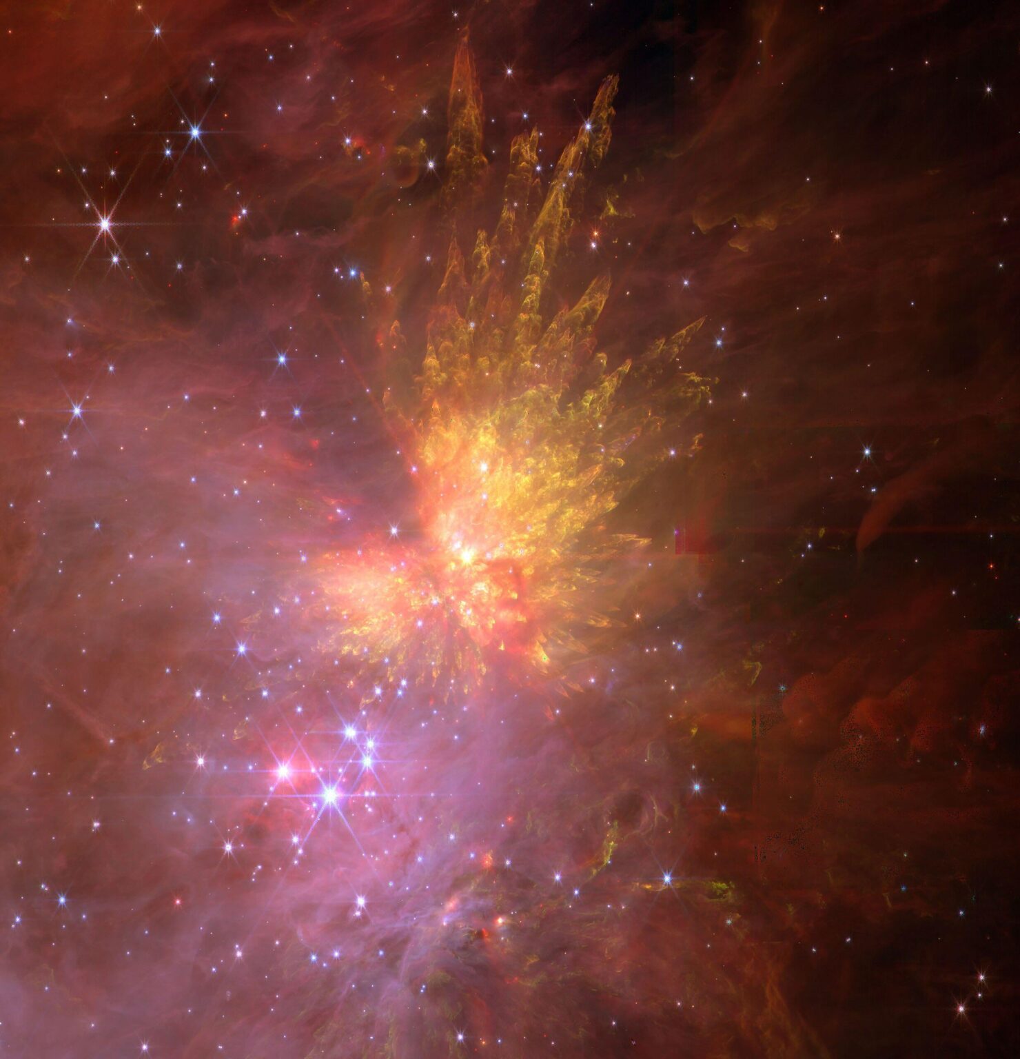 Apocalypse in the orion nebula (by JWST)
