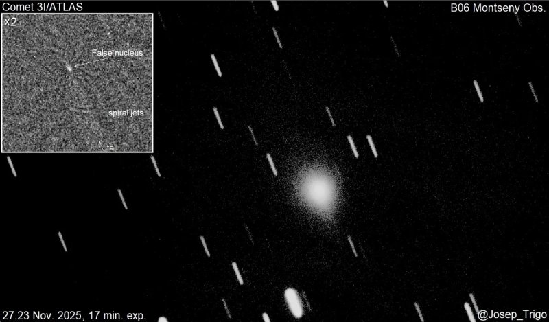 Interstellar comet 3I/ATLAS shows erupting ‘ice volcanoes’