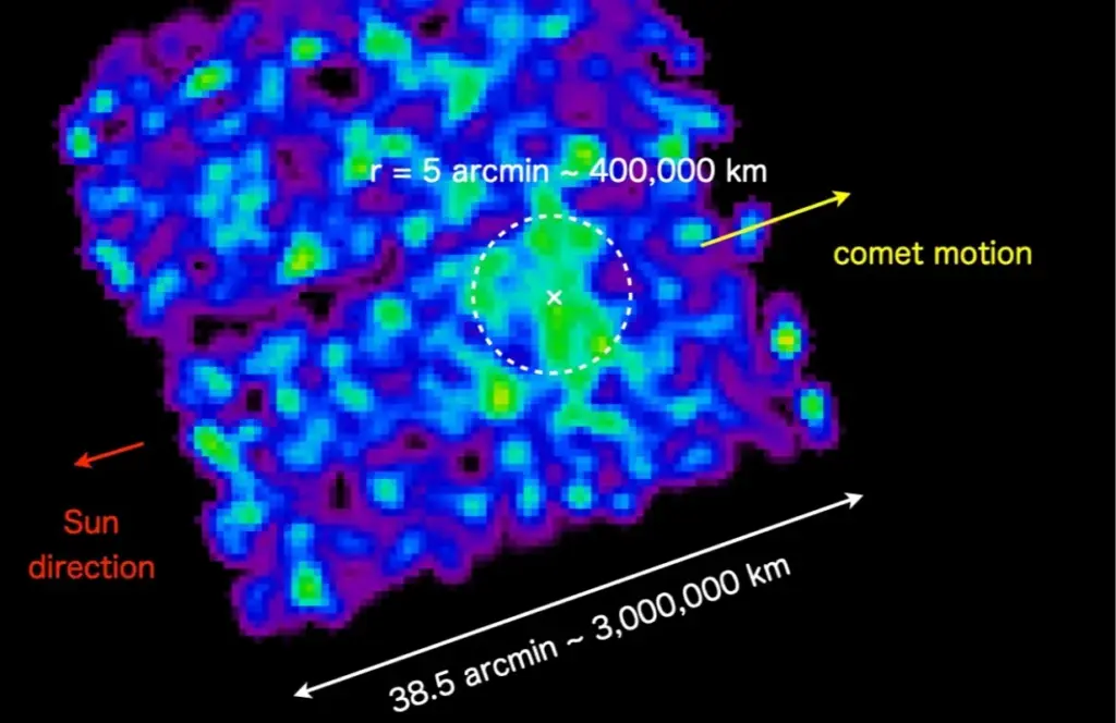 Xtend telescope captures first X-ray image of interstellar object 3I/ATLAS X-ray image of Comet 3I/ATLAS captured by the soft X-ray imaging telescope Xtend (Image via XRISM)