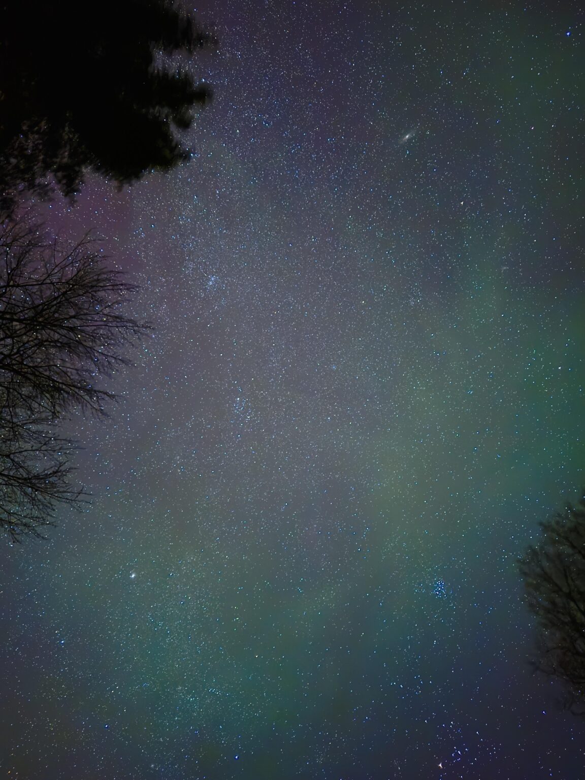 Photo of Andromeda, Pleiades, and Aurora Borealis (Taken on iPhone 17)