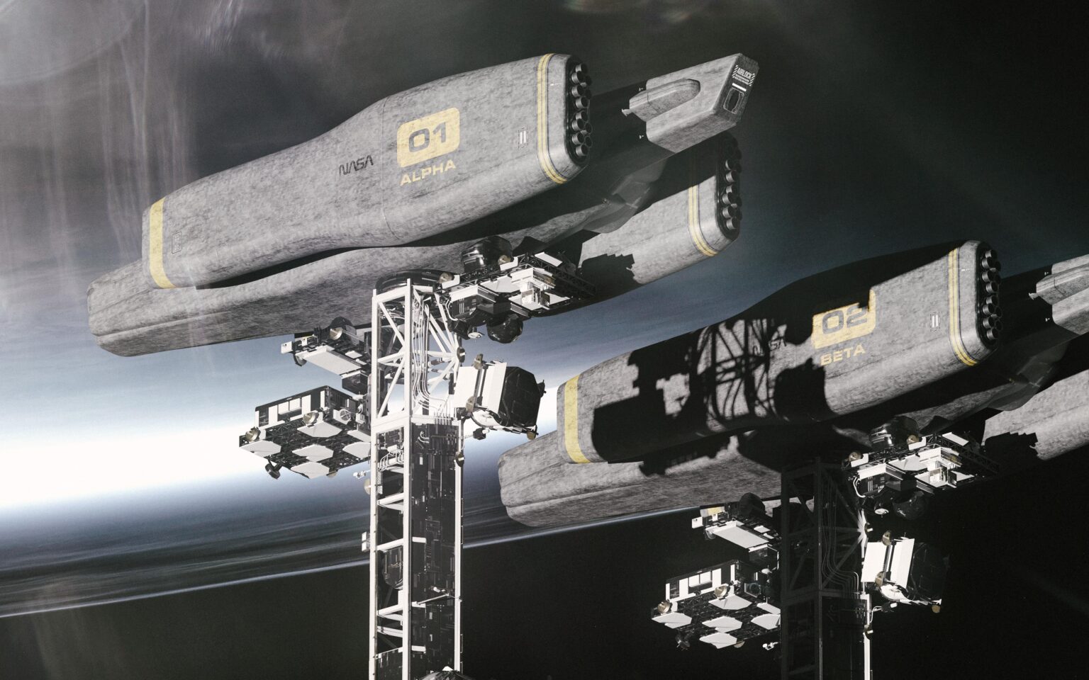 The "ALPHA" and "BETA" shuttles concept - (OC), 3D, 2025