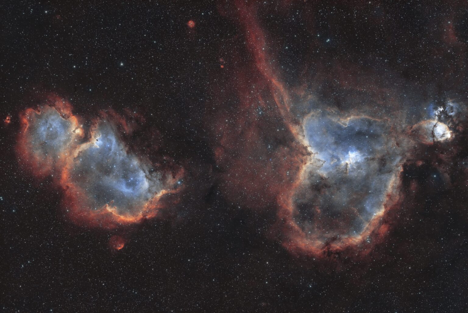 Heart Nebula (IC1805) and Soul Nebula (IC1848)