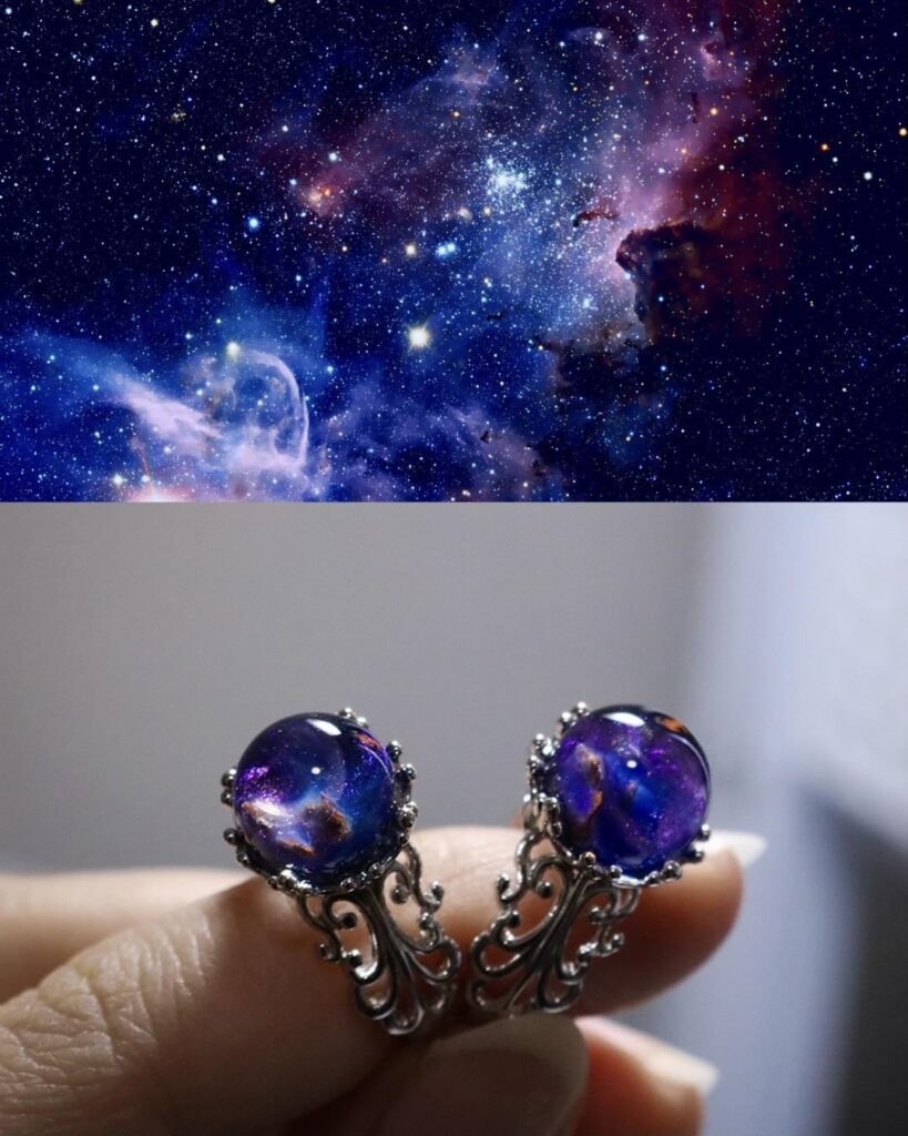 Back in 2020 I made these nebulae-inspired rings and wanted to share!