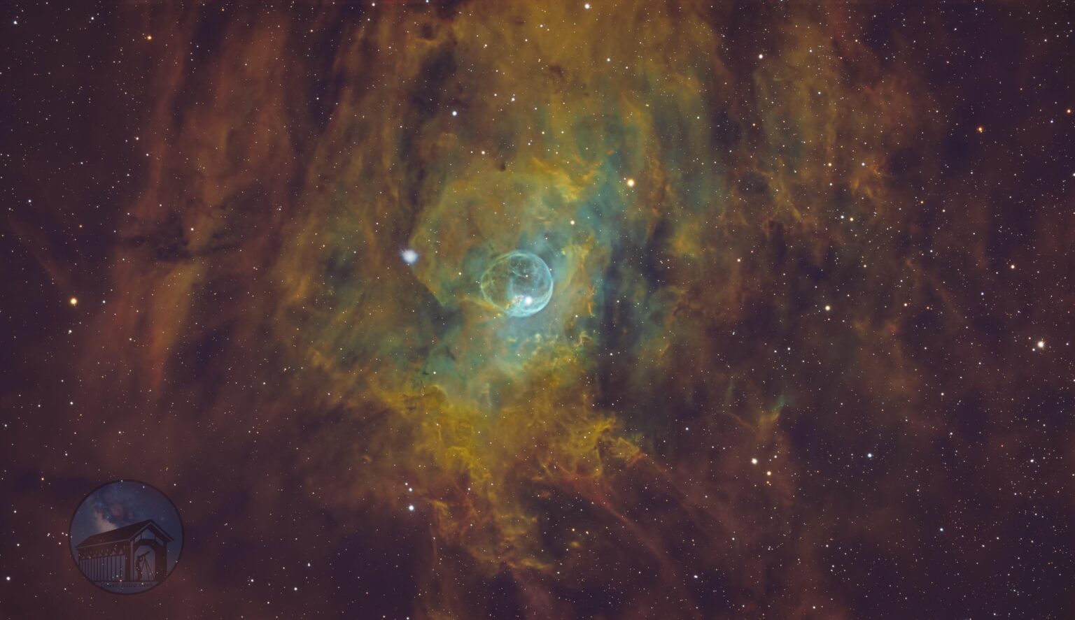 Bubble Nebula in SHO 15.5 hrs