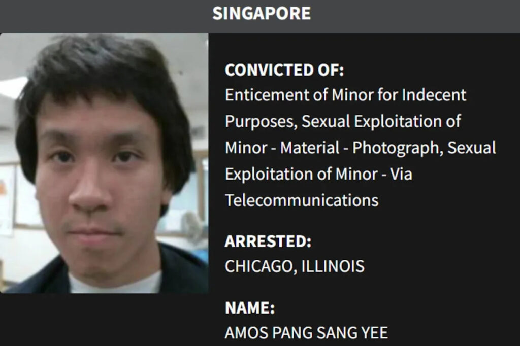 ‘Worst of the worst’: Convicted child sex offender Amos Yee in new US govt site of criminal aliens