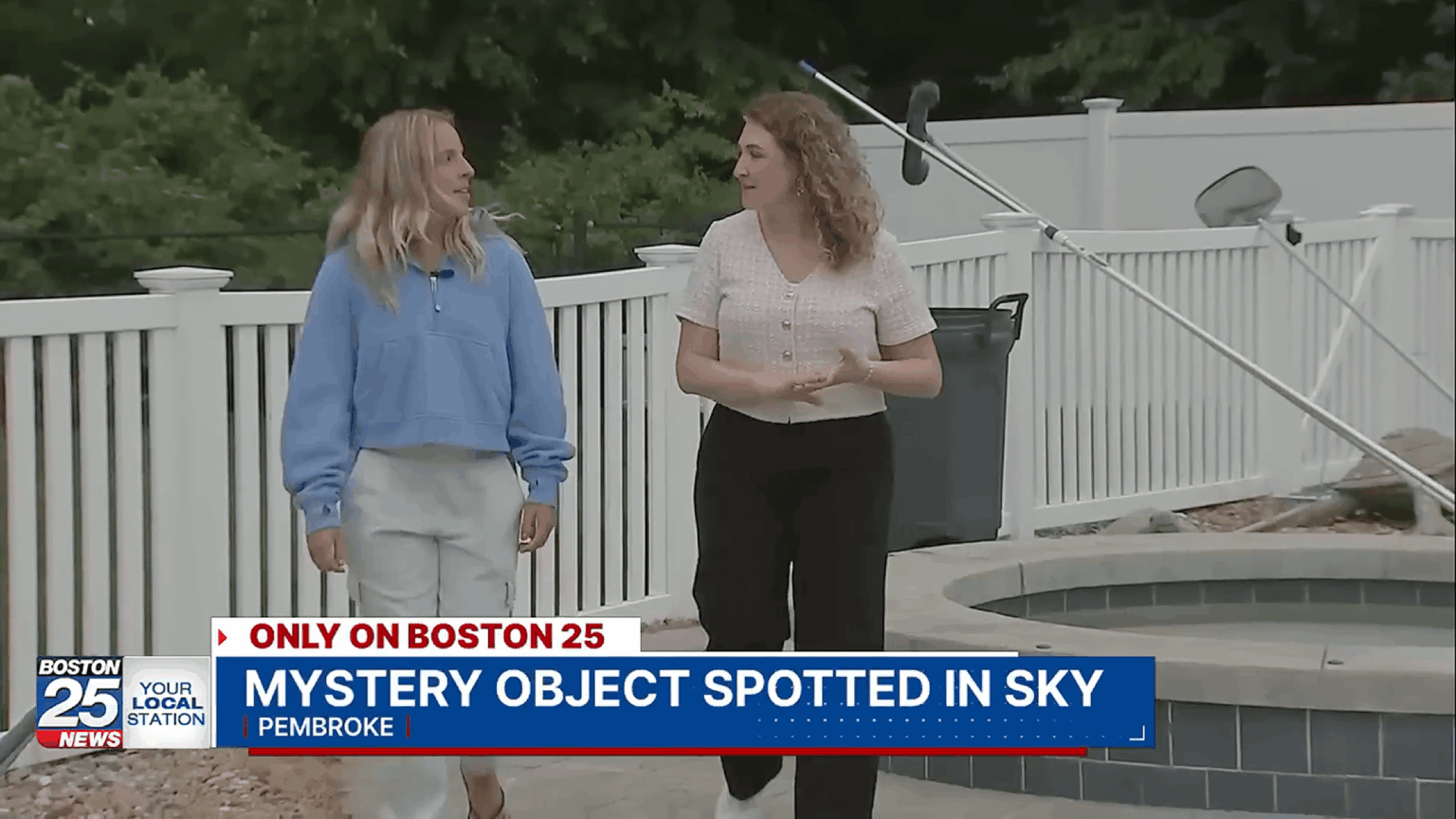 A woman from Massachusetts captured a mysterious object falling from the sky