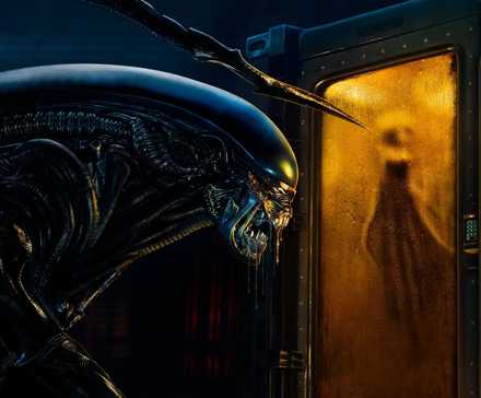 A xenomorph studies a specimen from Alien Earth
