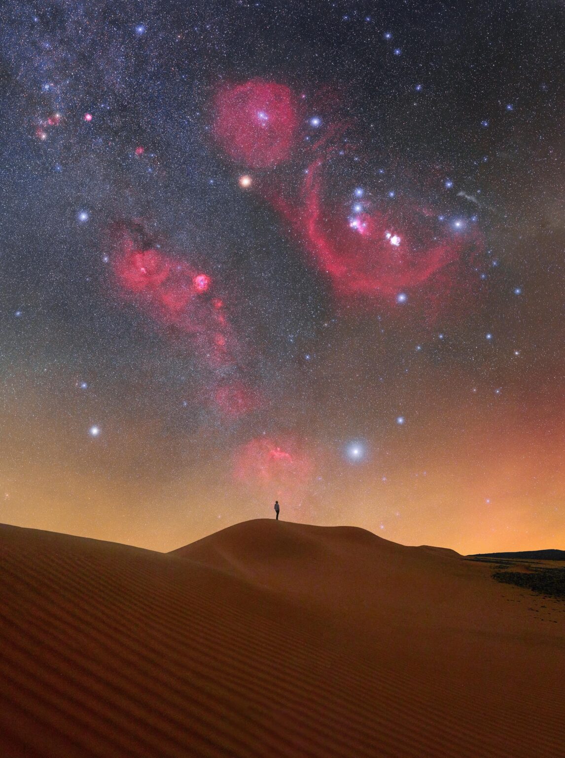 Orion rising above the Sahara
