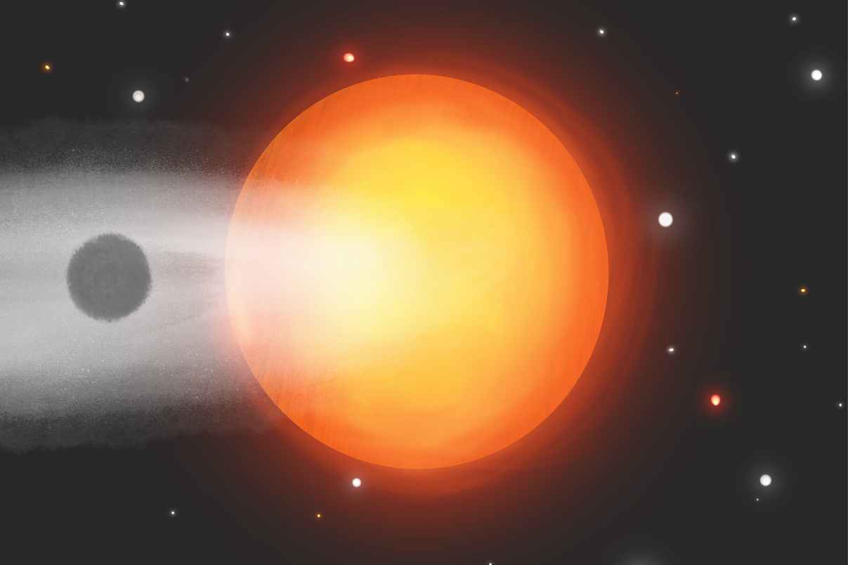 An illustration of a planet transiting a star