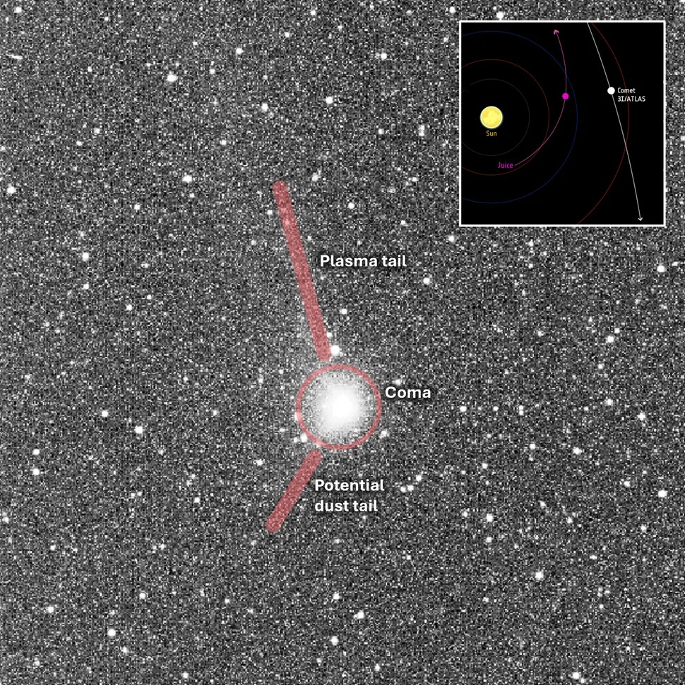 Blurry star in space.