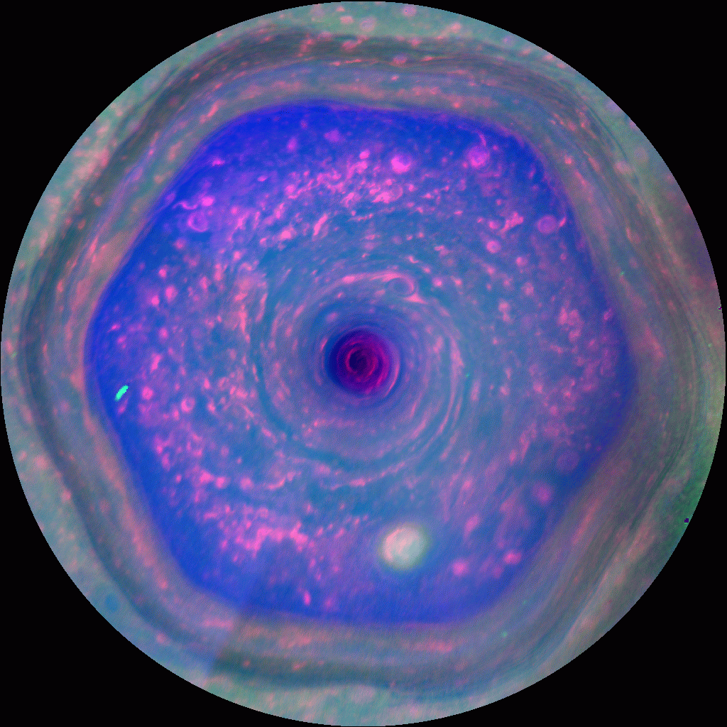 Saturn's Hexagon in motion