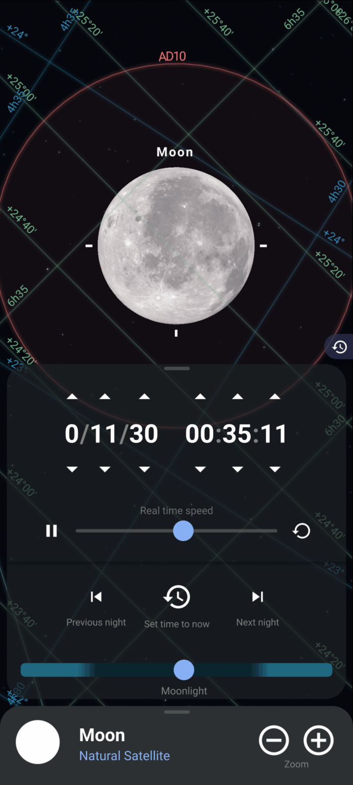 If the Moon is as tidally locked as we are told, why does Stellarium show that the full moon looked like this in 1AD?