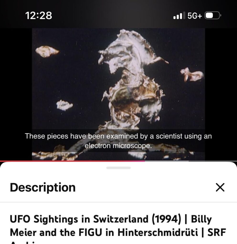 a scientist used a electron microscope on these UFO pieces and he couldn’t explain these UFO pieces this means theres a 75% probability aliens exist clear and convincing evidence only a dead alien body will be 100% undeniable I know