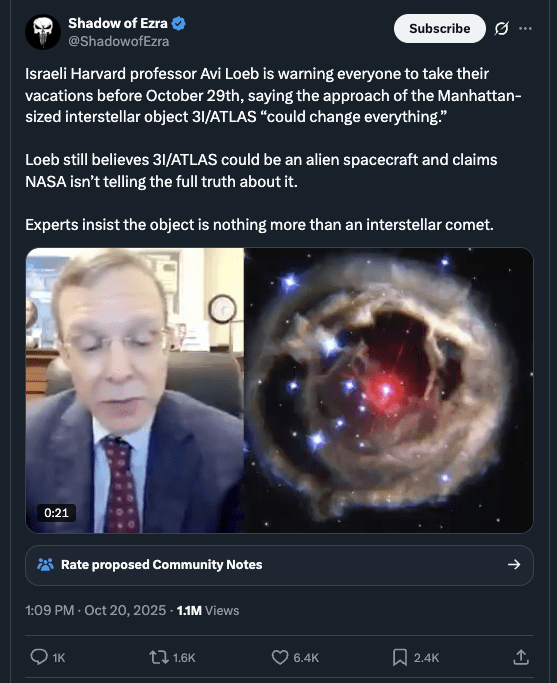 A screenshot from an X post from the account Shadow of Ezra.