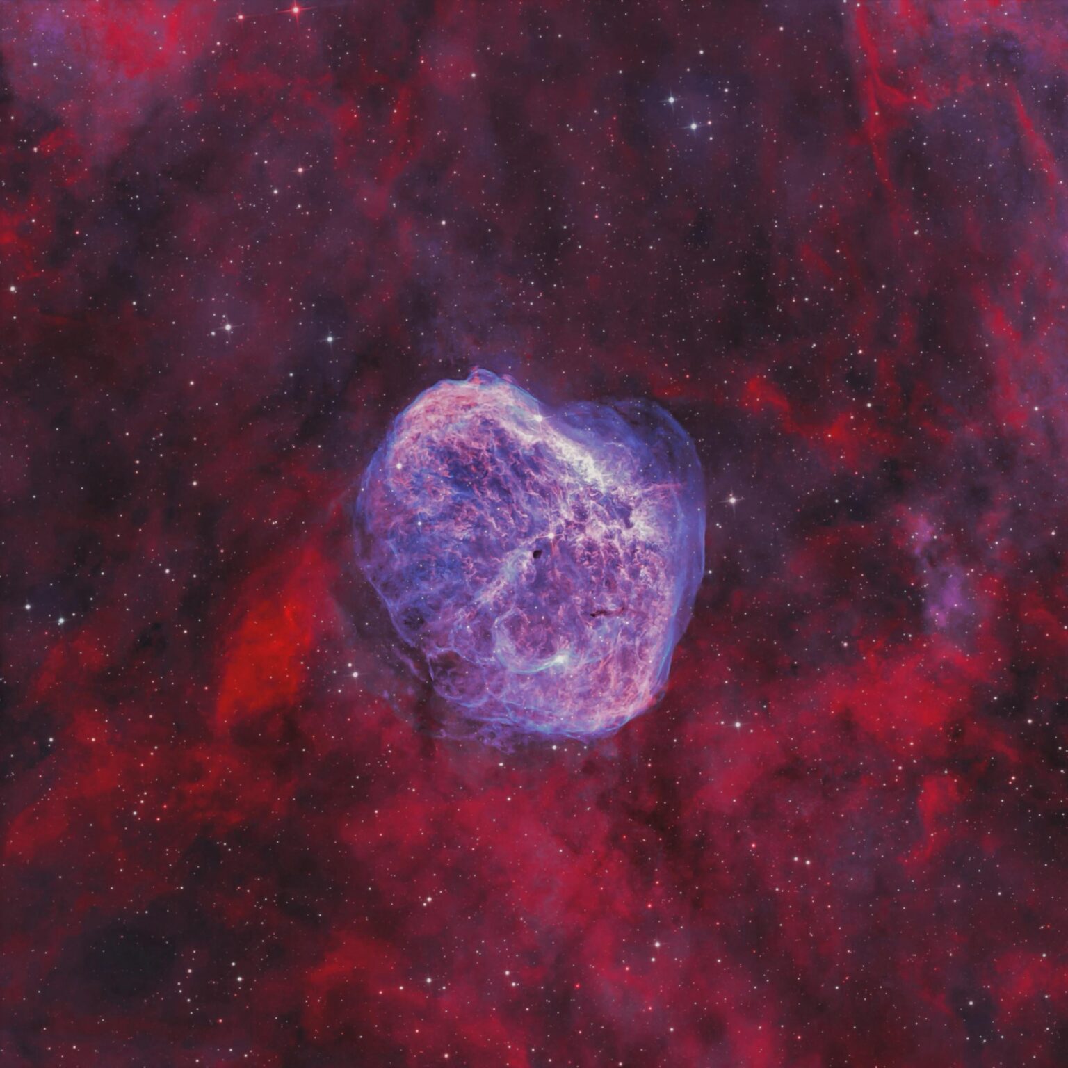 Crescent nebula in HOO palette