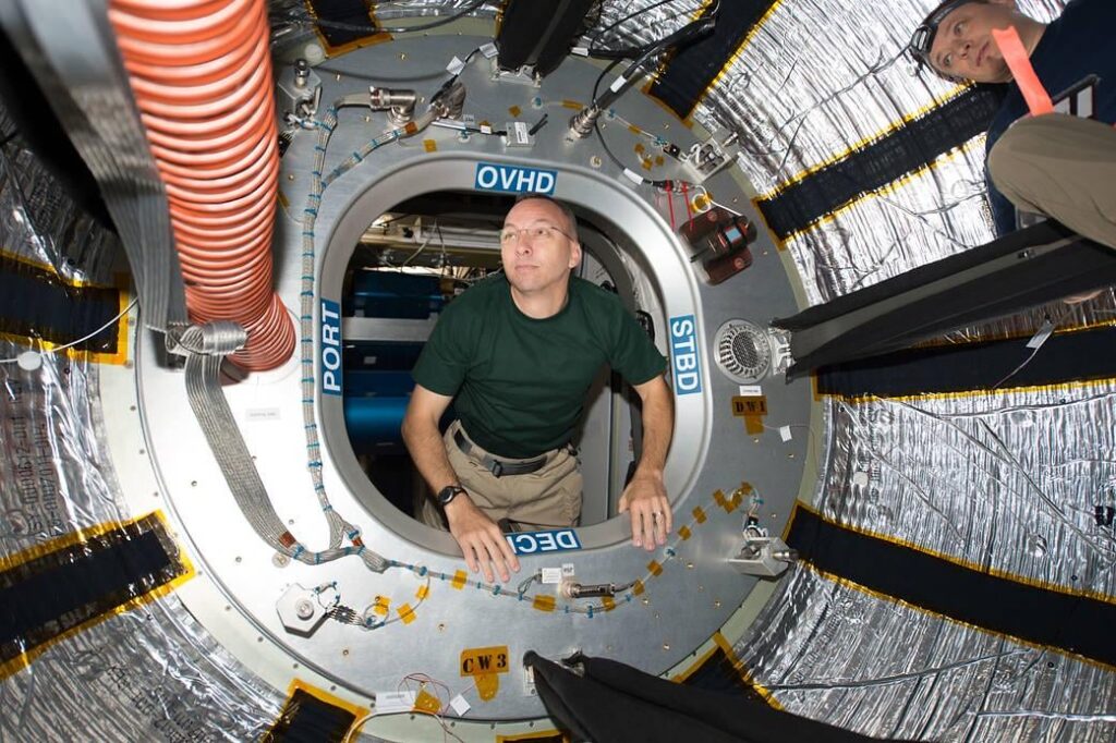 Inside the ISS's BEAM module, the station's first and only inflatable module.