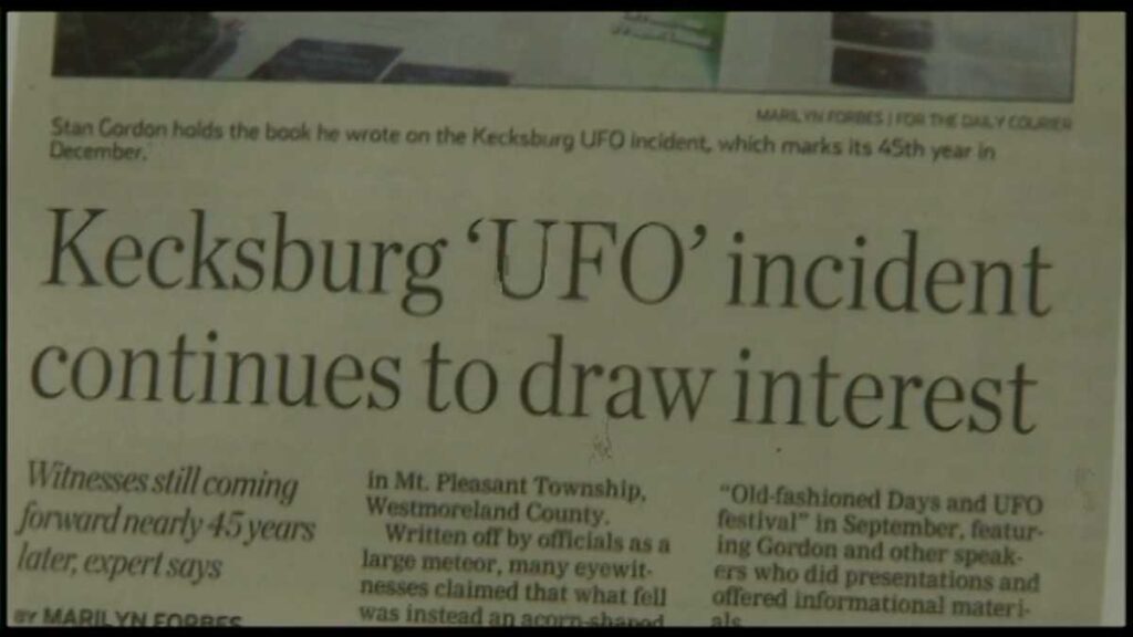 UFO in Kecksburg, Pennsylvania is a 60-year mystery