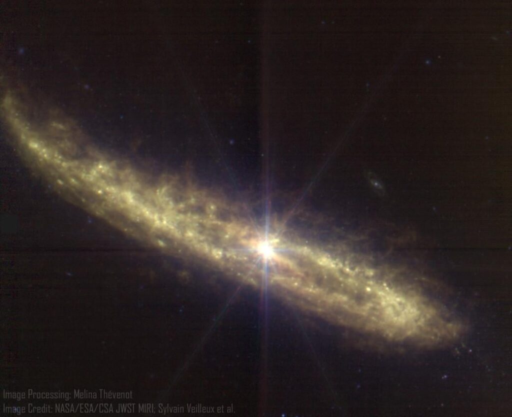 The galaxy NGC 4388 with JWST MIRI. Processed by Melina Thévenot