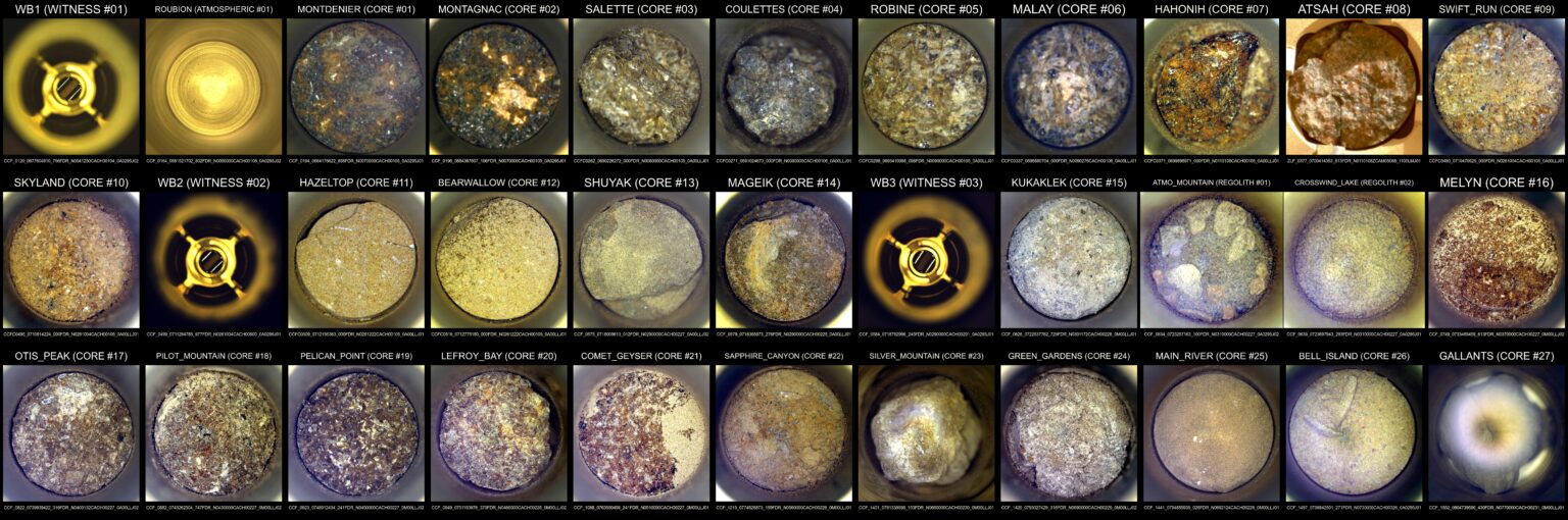 The 33 Sample Tubes Collected by Perseverance