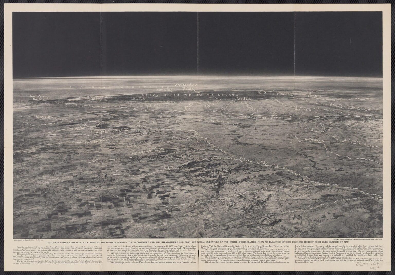 First ever photo of the curvature of the Earth : December 30, 1930