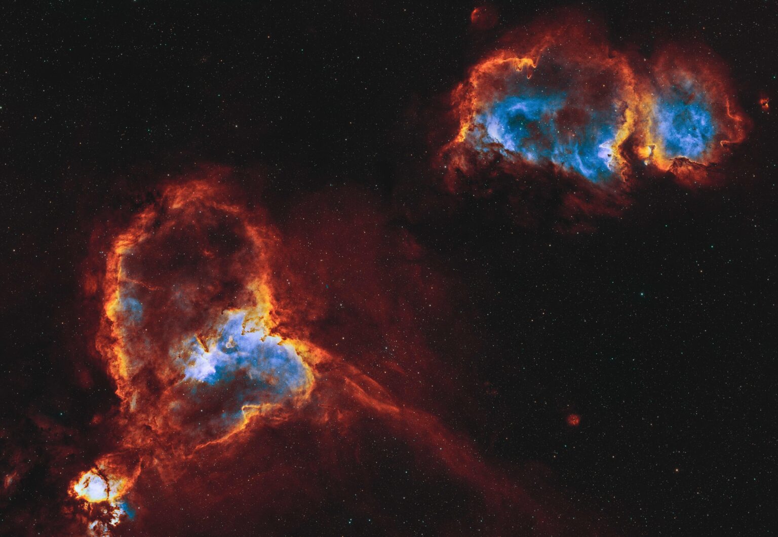 Heart and soul nebulas (IC1805 & IC1848)
