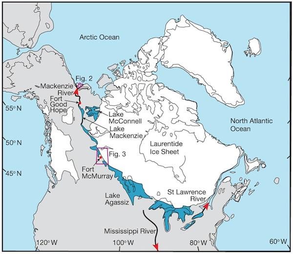 Ice Sheet Melt, St. Lawrence Ice Dams, Mega-Lakes, Carolina Bays, Younger Dryas, and AMOC Collapse.