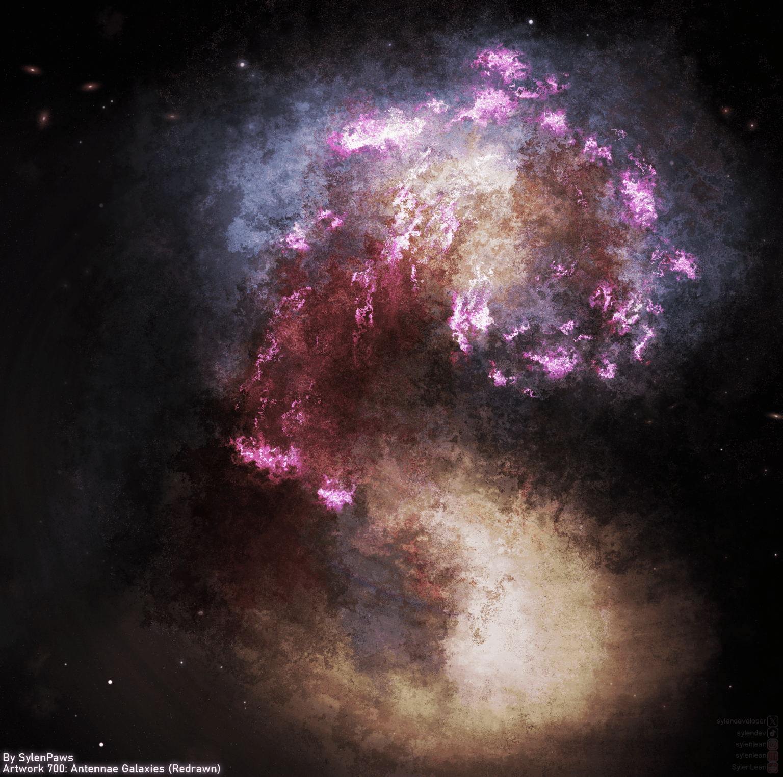 Artwork 700: Antennae Galaxies (Redrawn)