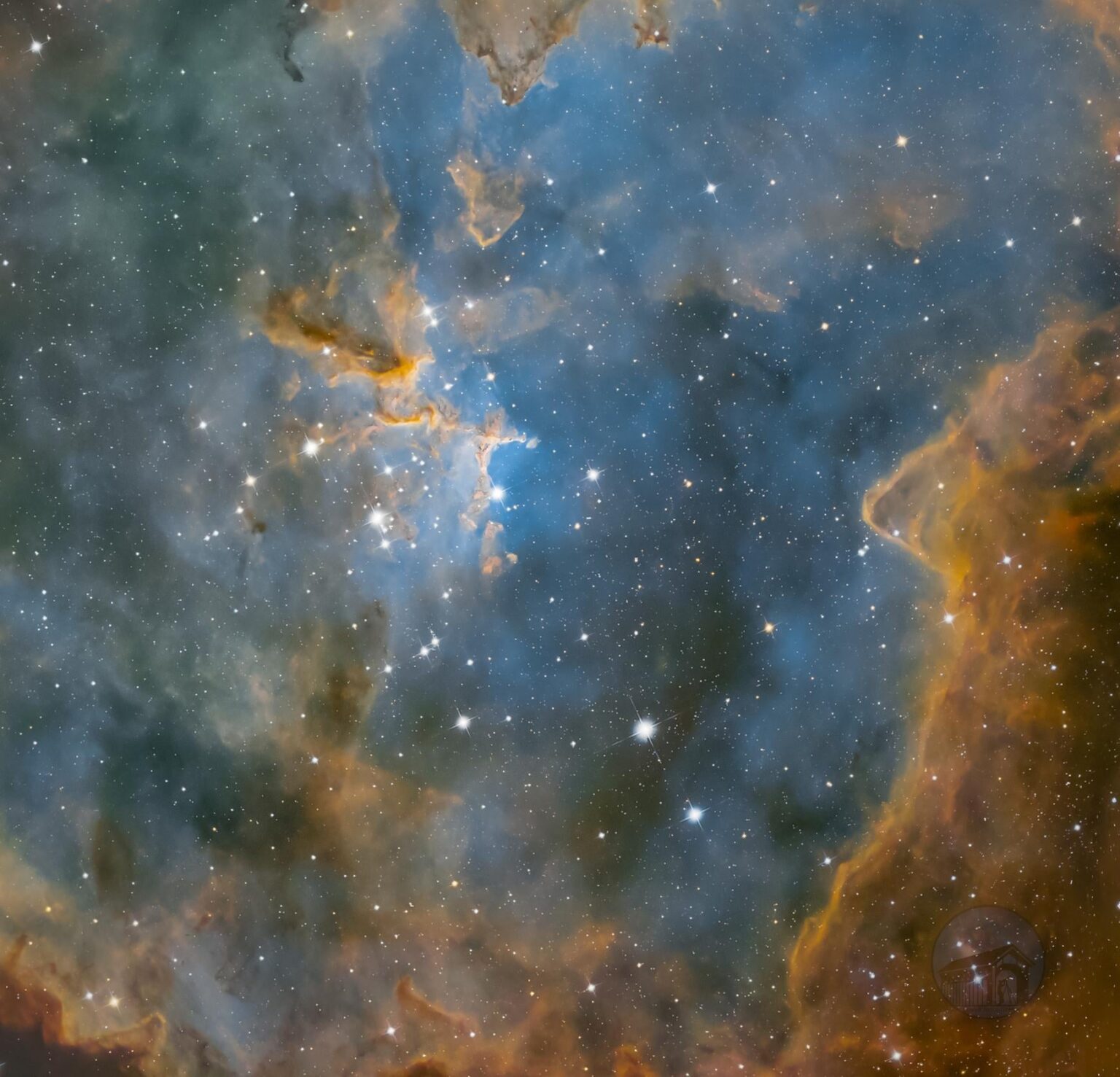The center of the Heart Nebula IC1805 in SHO
