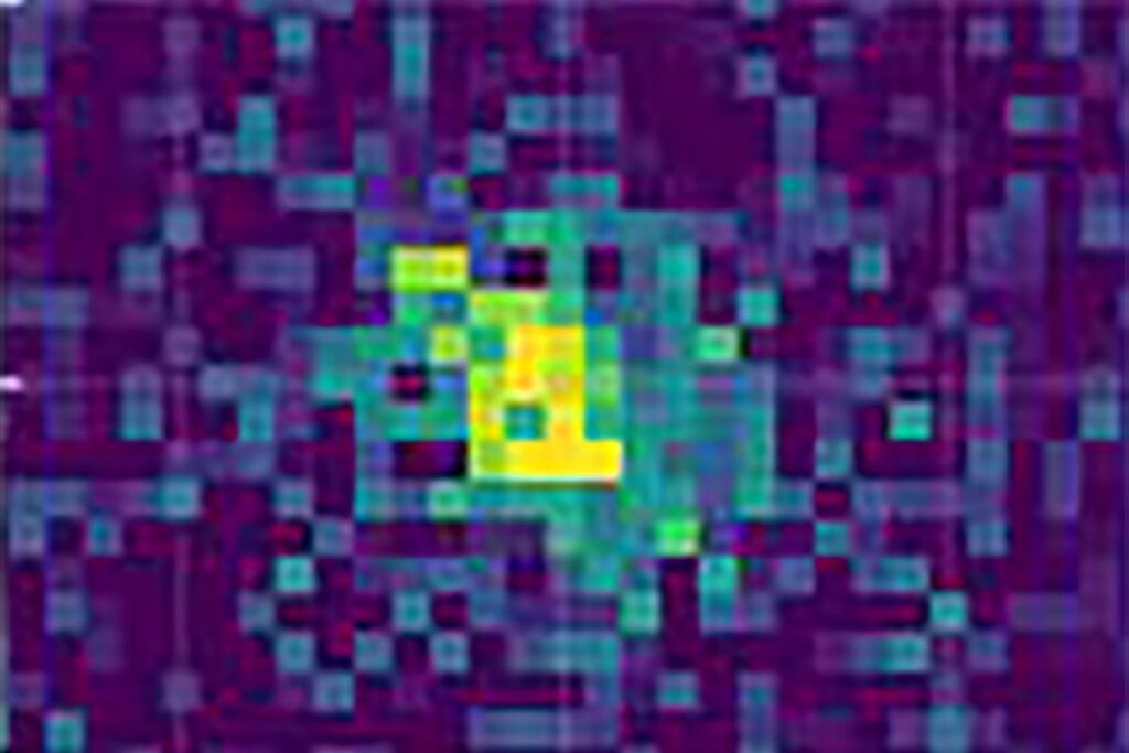 NASA’s Swift Ultraviolet/Optical Telescope (UVOT) observed interstellar comet 3I/ATLAS during in July and August 2025. This shows its ultraviolet view. The faint glow of hydroxyl (OH) traces water vapour can be seen escaping from the comet. Credit: Dennis Bodewits, Auburn University