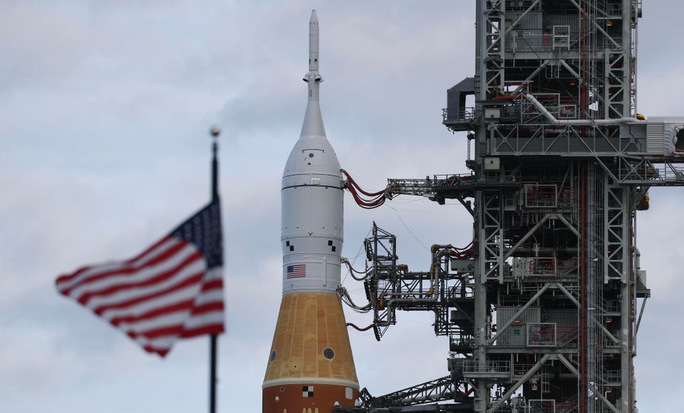 NASA's Artemis Rocket And Orion Spacecraft Rolled Out To Launchpad