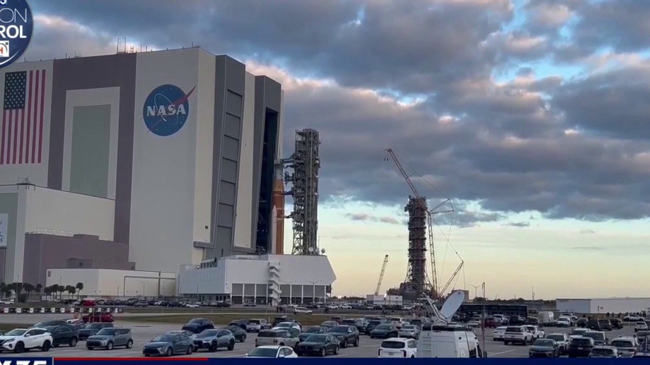 Artemis II rocket rolled out to launch pad