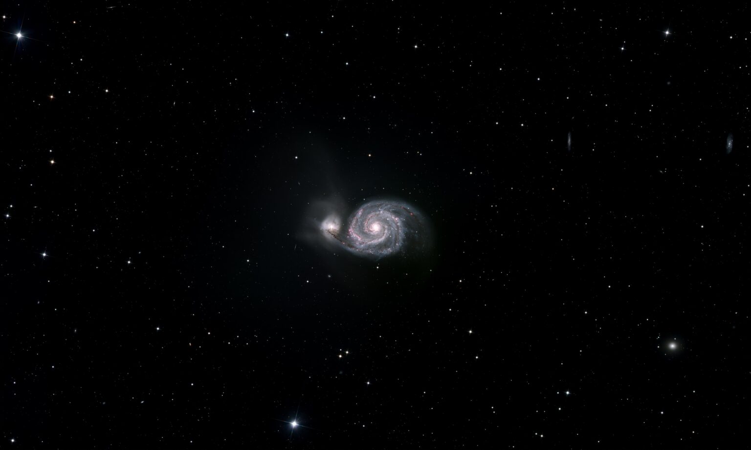 Whirlpool Galaxy (M51) widefield in HaLRGB