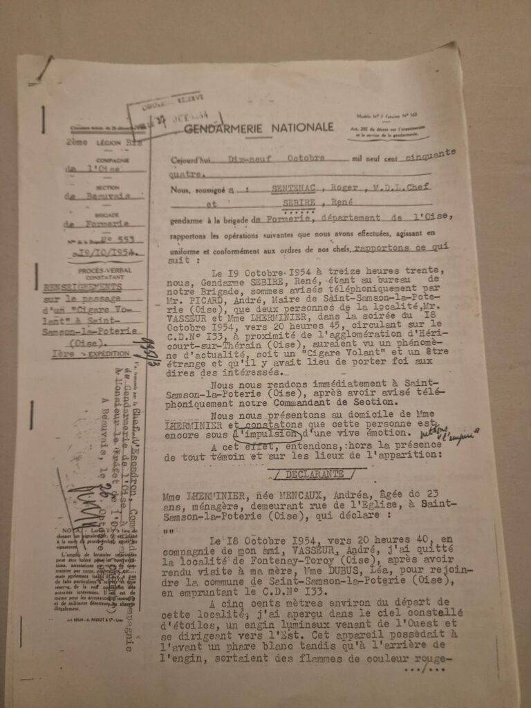 Proper French police reports from the 50's