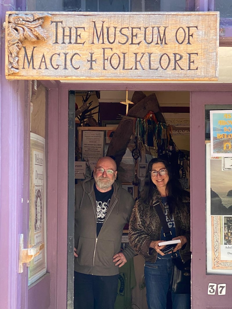Adrienne Murphy with Steve Patterson at the Museum of Magic and Folklore