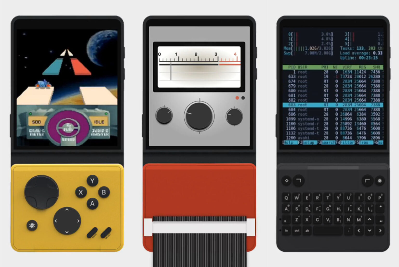 Mecha Comet is an open-source hardware, modular Linux handheld computer (Crowdfunding)