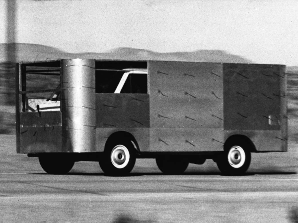 Ford van modified for aerodynamic testing by NASA.