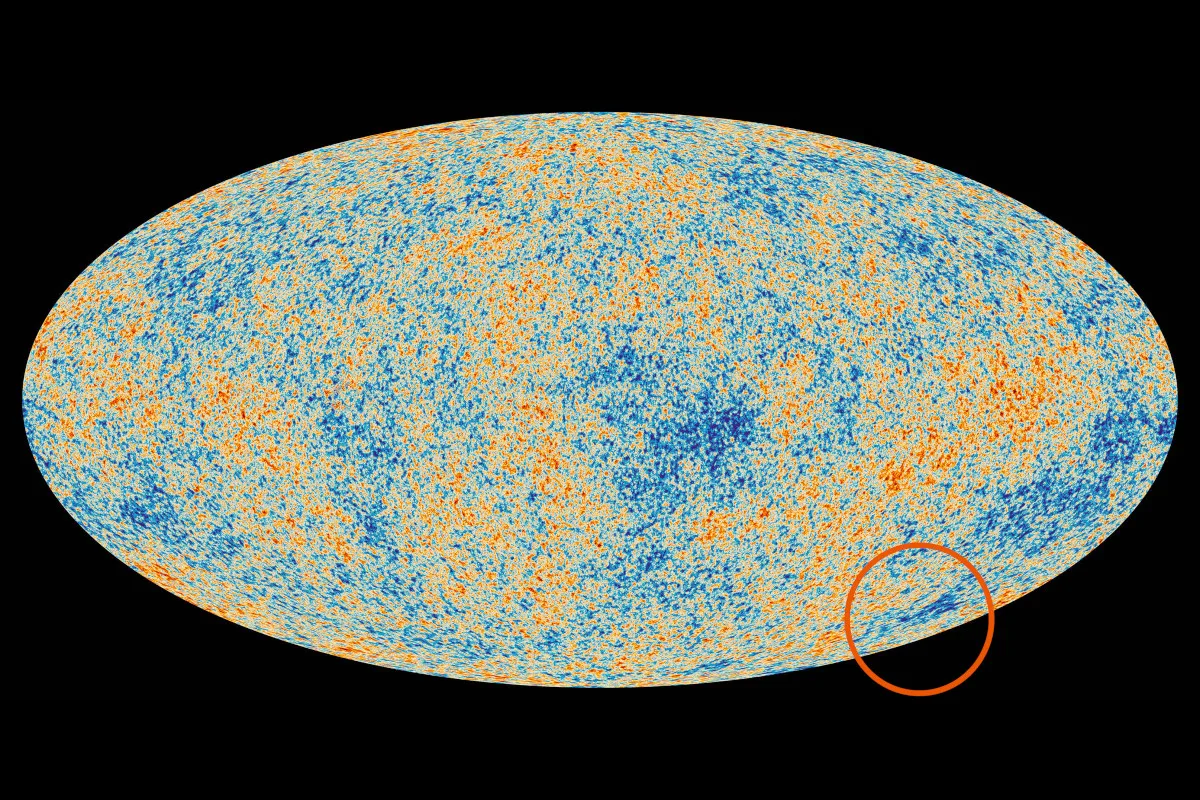 Image showing space voids, highlighted by orange circle.