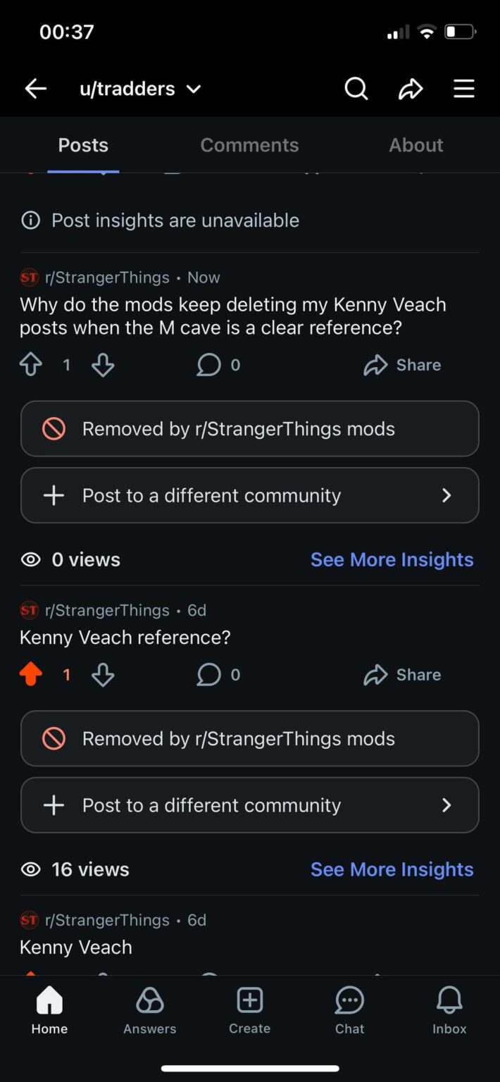 Stranger Things sub has a bot that will instantly delete your post if it mentions Kenny Veach.