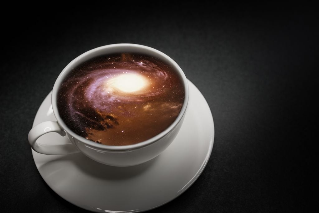 Most scientists love coffee or a latte - so the Universe matching that colour is a bit of a win.