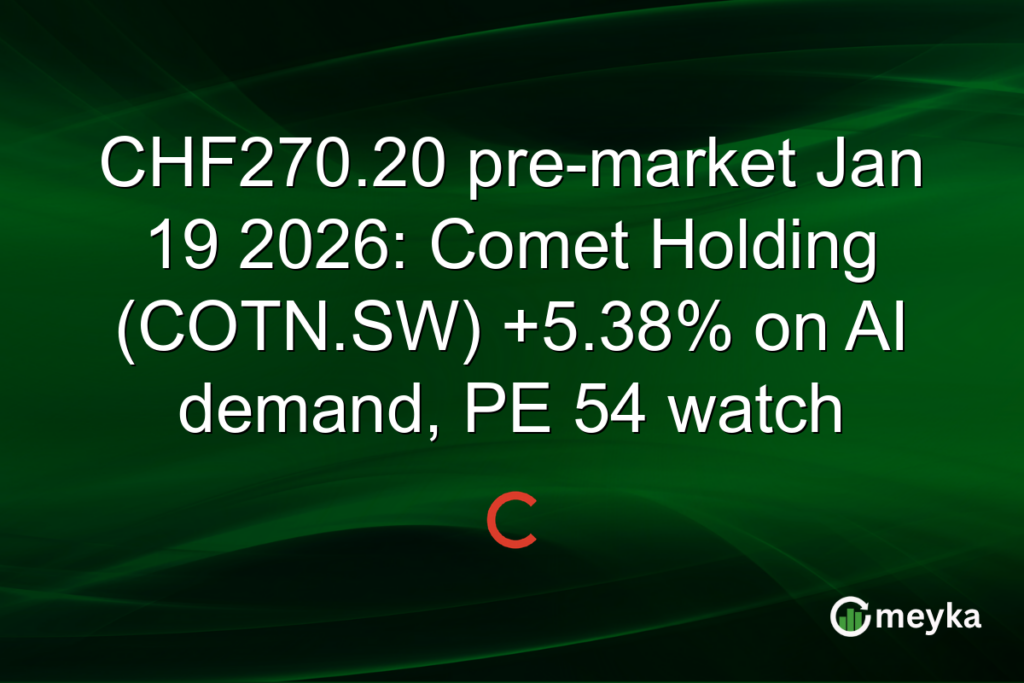 CHF270.20 pre-market Jan 19 2026: Comet Holding (COTN.SW) +5.38% on AI demand, PE 54 watch