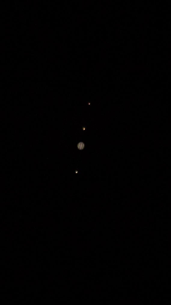 Jupiter and 3 moons