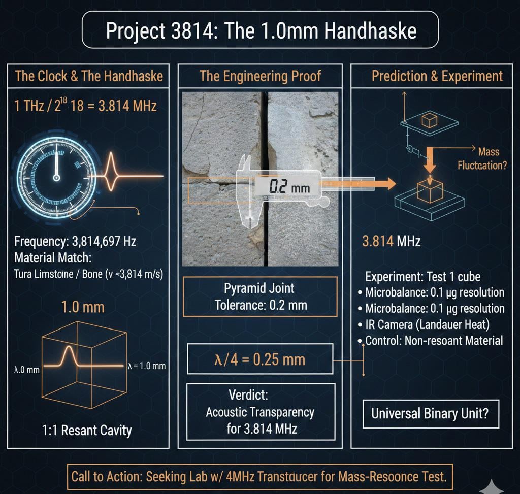 The 1.0mm Handshake: Is the Great Pyramid a Solid-State Information Processor? [Math Inside]