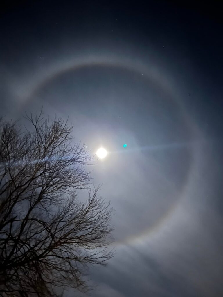 Lunar halo and a solar eclipse 😊