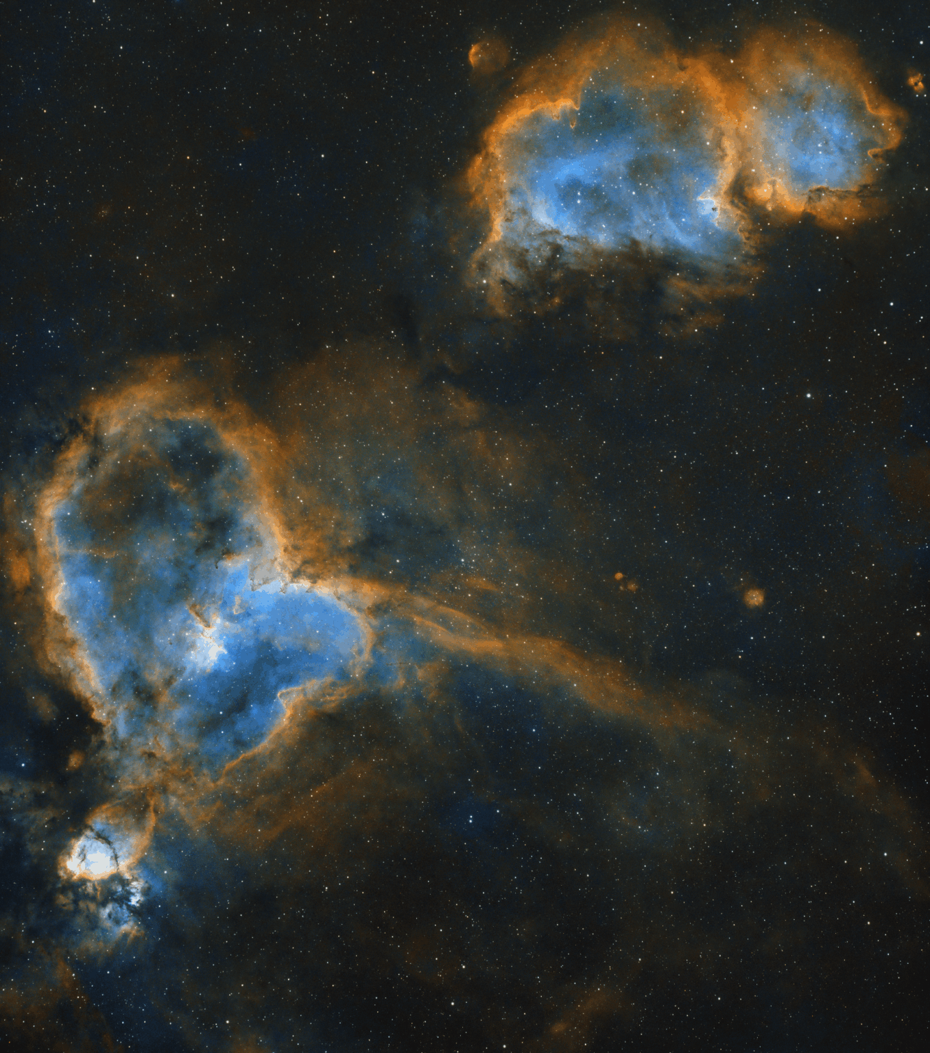 Heart and Soul Nebula (Sh2-190, Sh2-199)