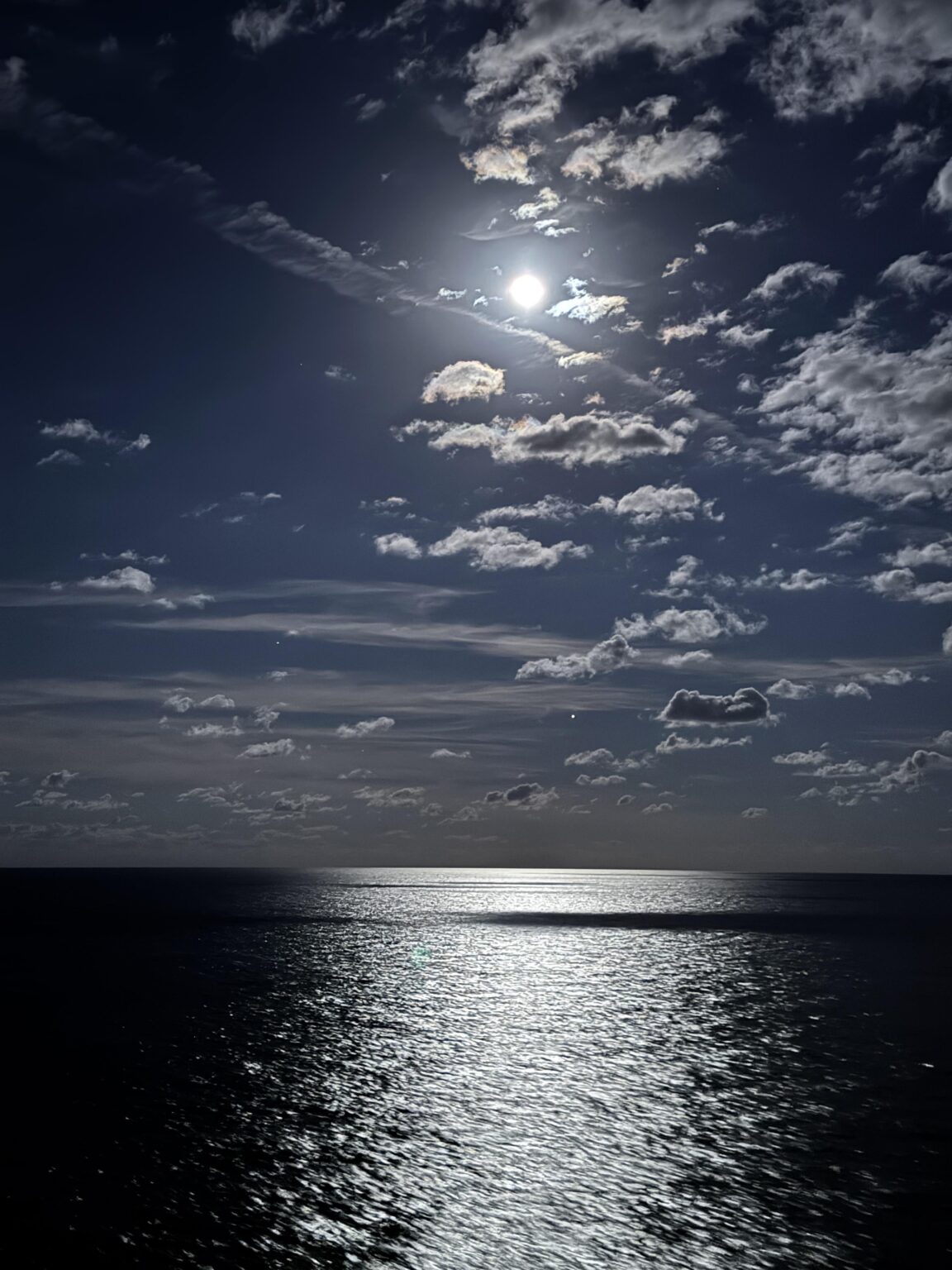 The moon and Jupiter over the Gulf of Mexico