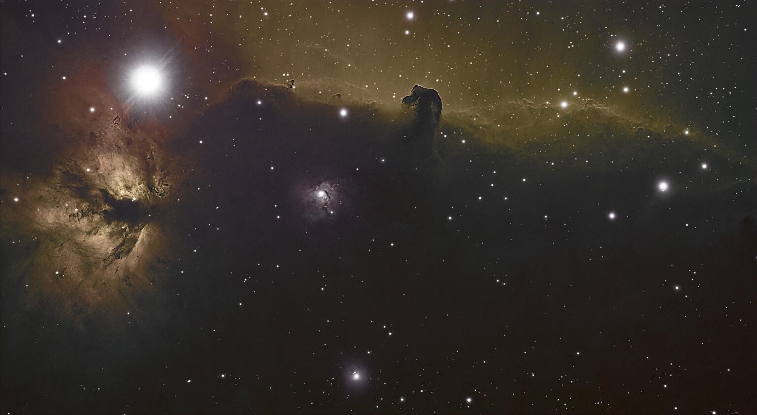 Horsehead Nebula and Flame nebula in SHO Horsehead Nebula and Flame nebula in SHO