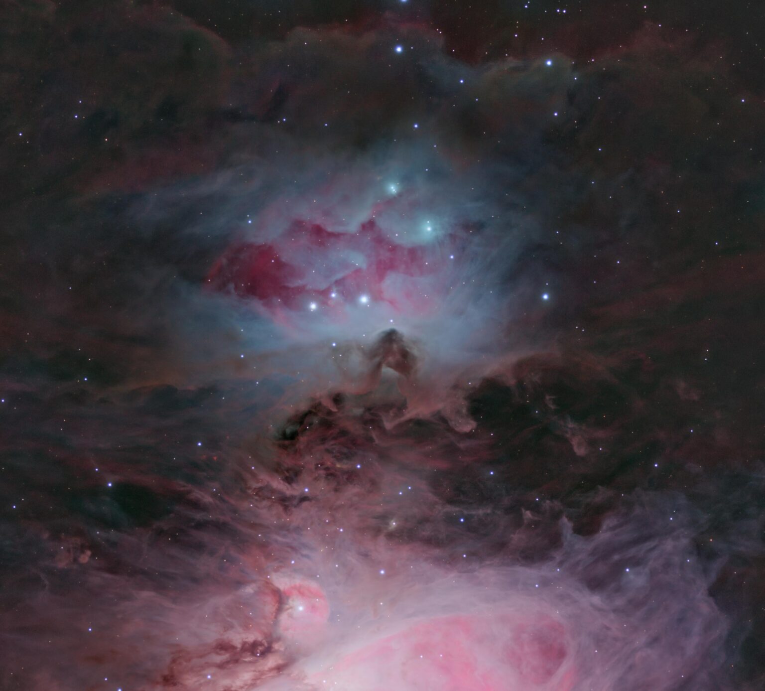 Running man and De Mairan's nebula