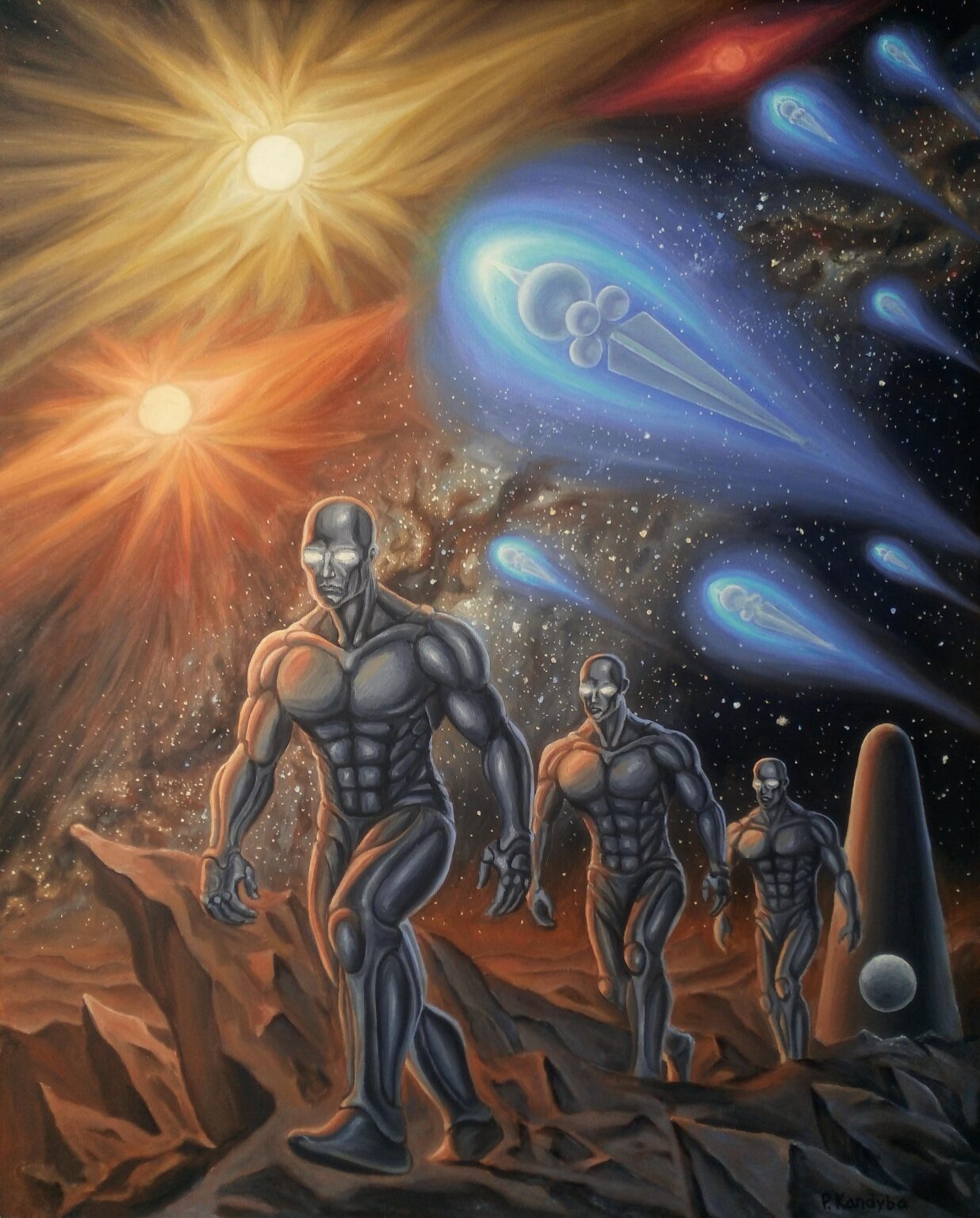 Interstellar Wanderers. Oil painting by me